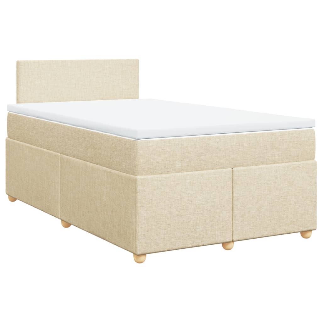 Sommier à lattes de lit avec matelas crème 120x190 cm tissu - XIOS