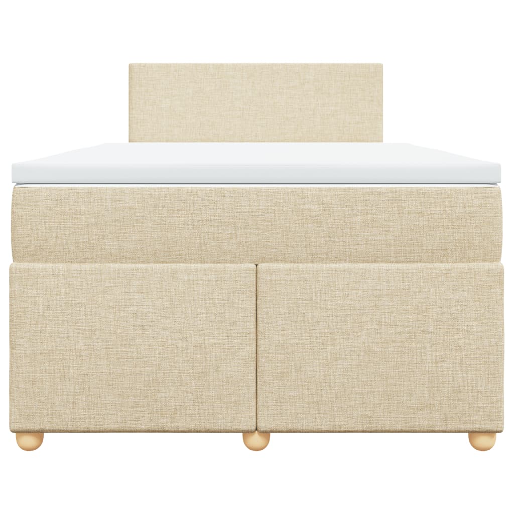 Sommier à lattes de lit avec matelas crème 120x190 cm tissu - XIOS