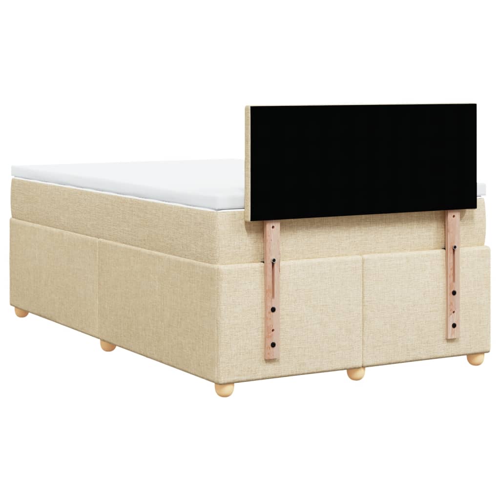 Sommier à lattes de lit avec matelas crème 120x190 cm tissu - XIOS