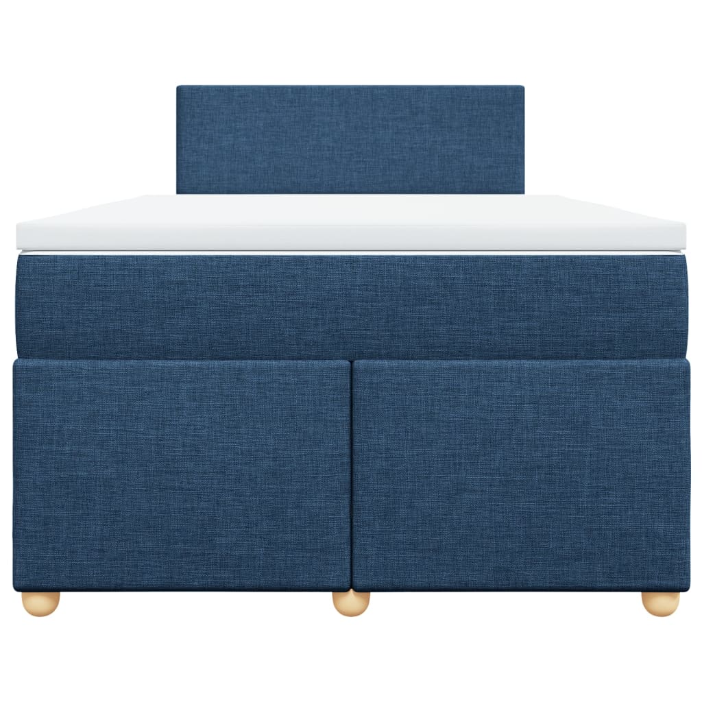Sommier à lattes de lit avec matelas bleu 120x190 cm tissu