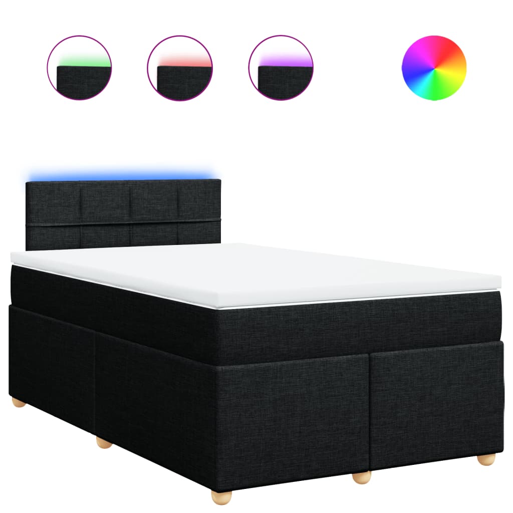 Sommier à lattes de lit avec matelas noir 120x190 cm tissu - XIOS