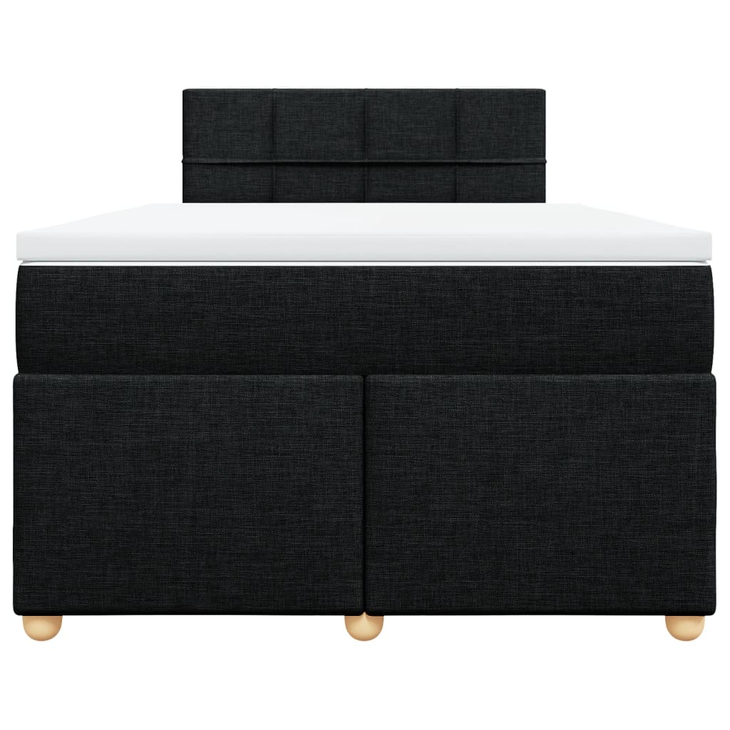 Sommier à lattes de lit avec matelas noir 120x190 cm tissu - XIOS