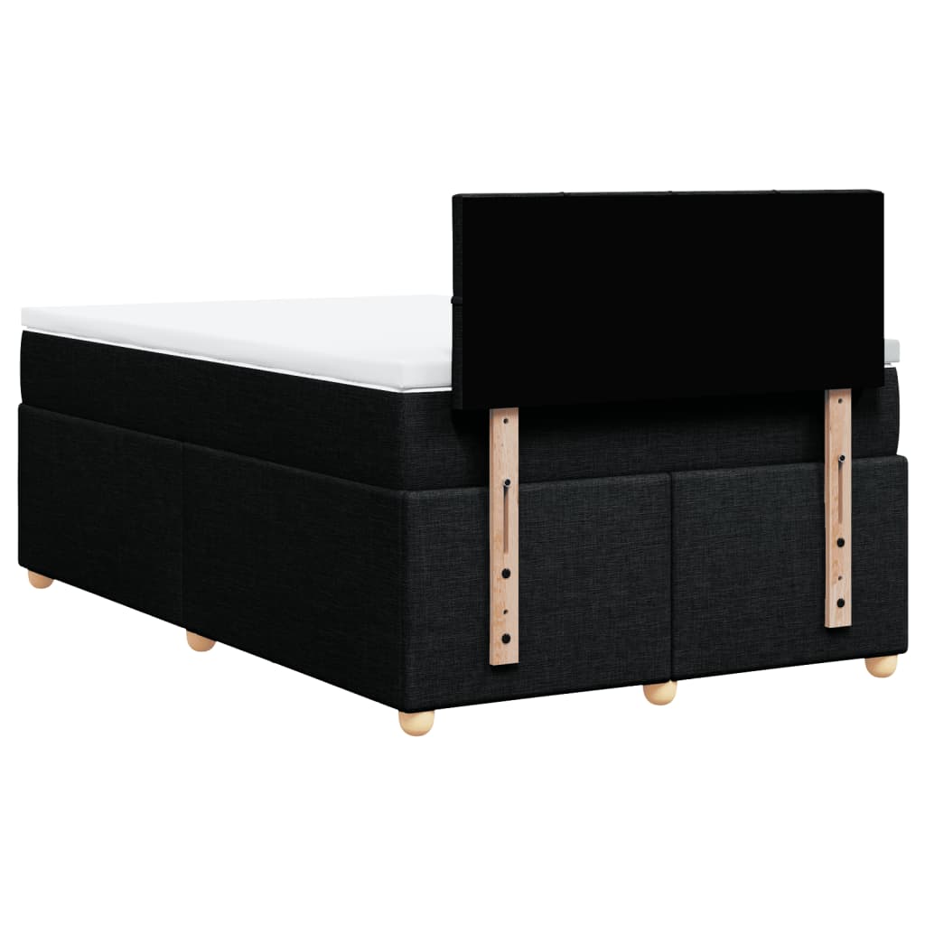 Sommier à lattes de lit avec matelas noir 120x190 cm tissu - XIOS