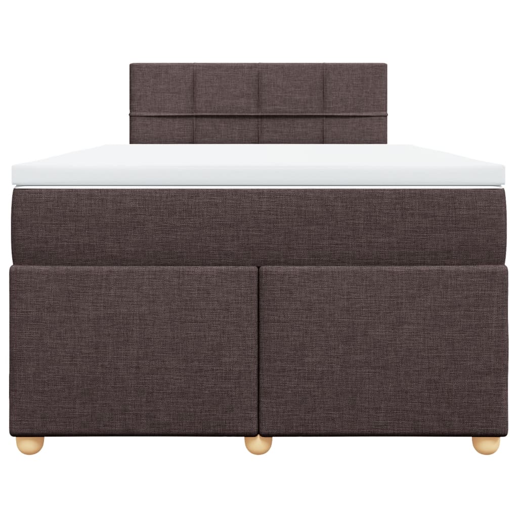 Sommier à lattes de lit et matelas marron foncé 120x190cm tissu - XIOS
