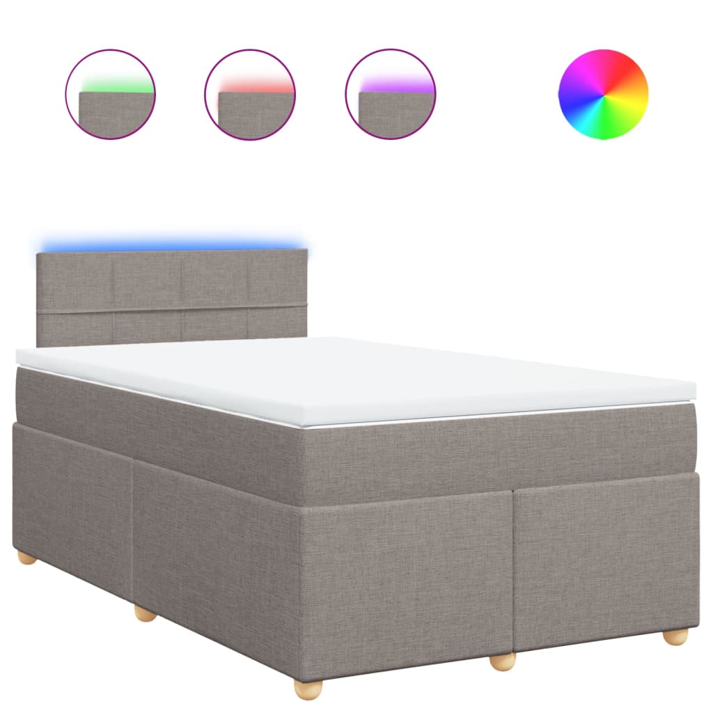 Sommier à lattes de lit avec matelas taupe 120x190 cm tissu - XIOS