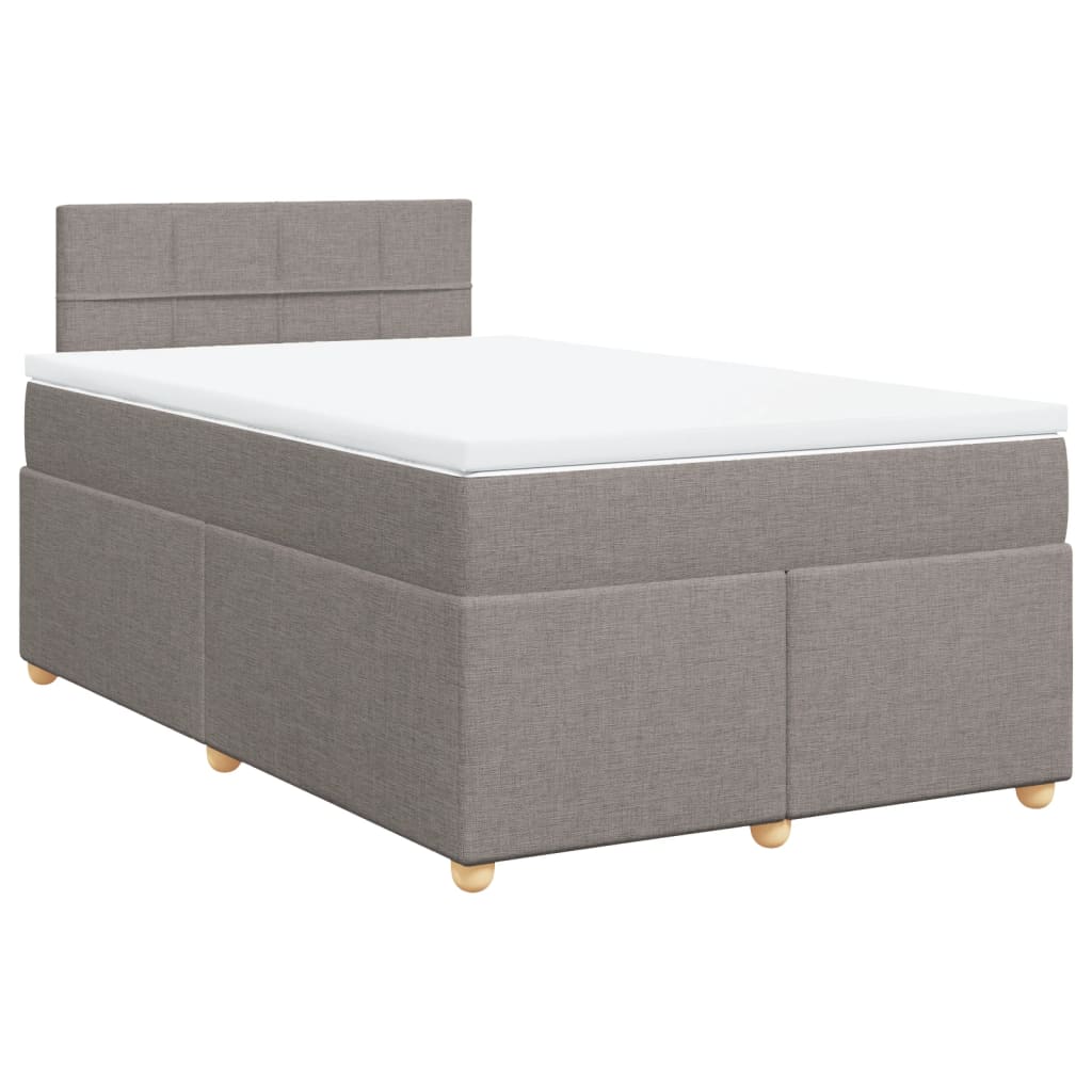 Sommier à lattes de lit avec matelas taupe 120x190 cm tissu - XIOS