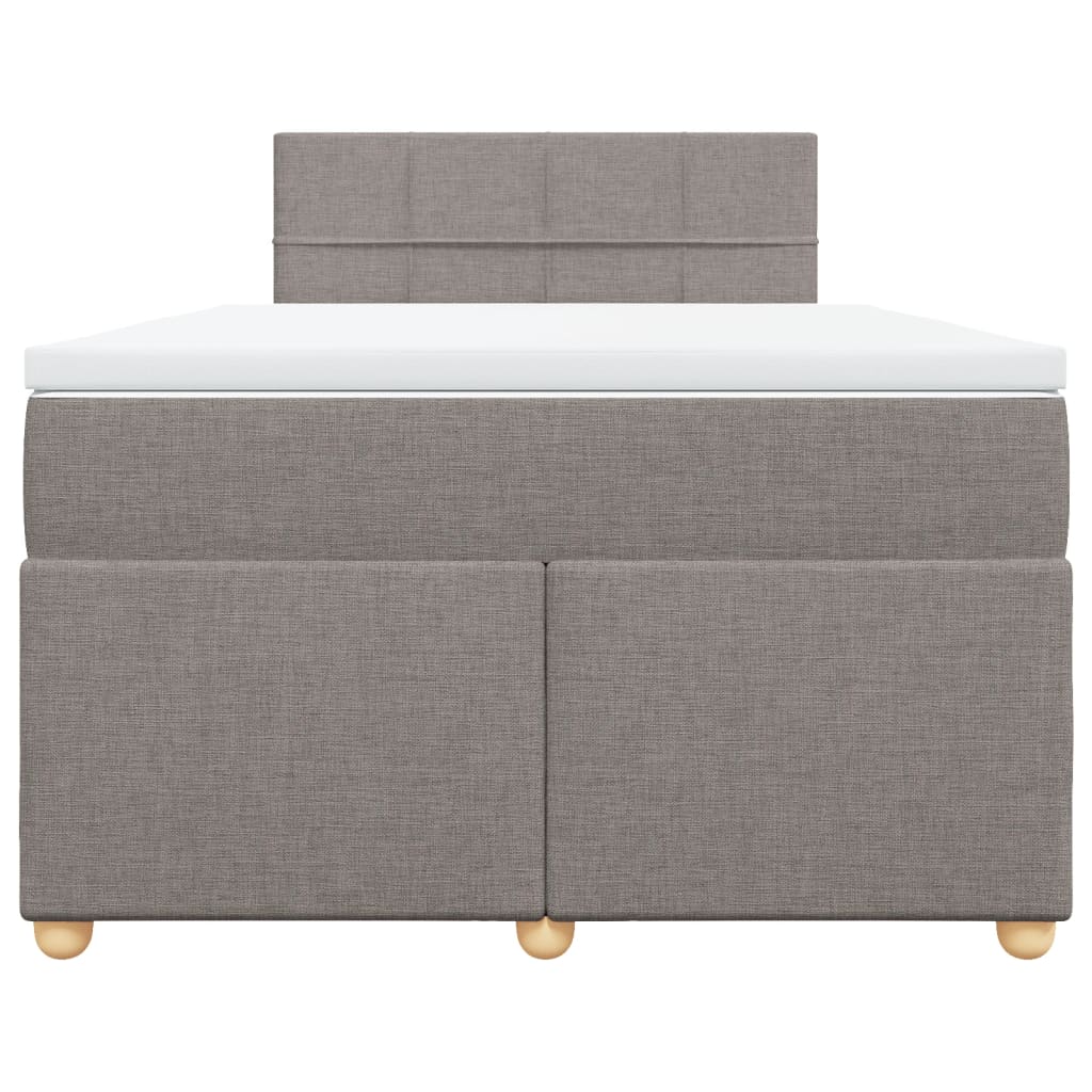 Sommier à lattes de lit avec matelas taupe 120x190 cm tissu - XIOS