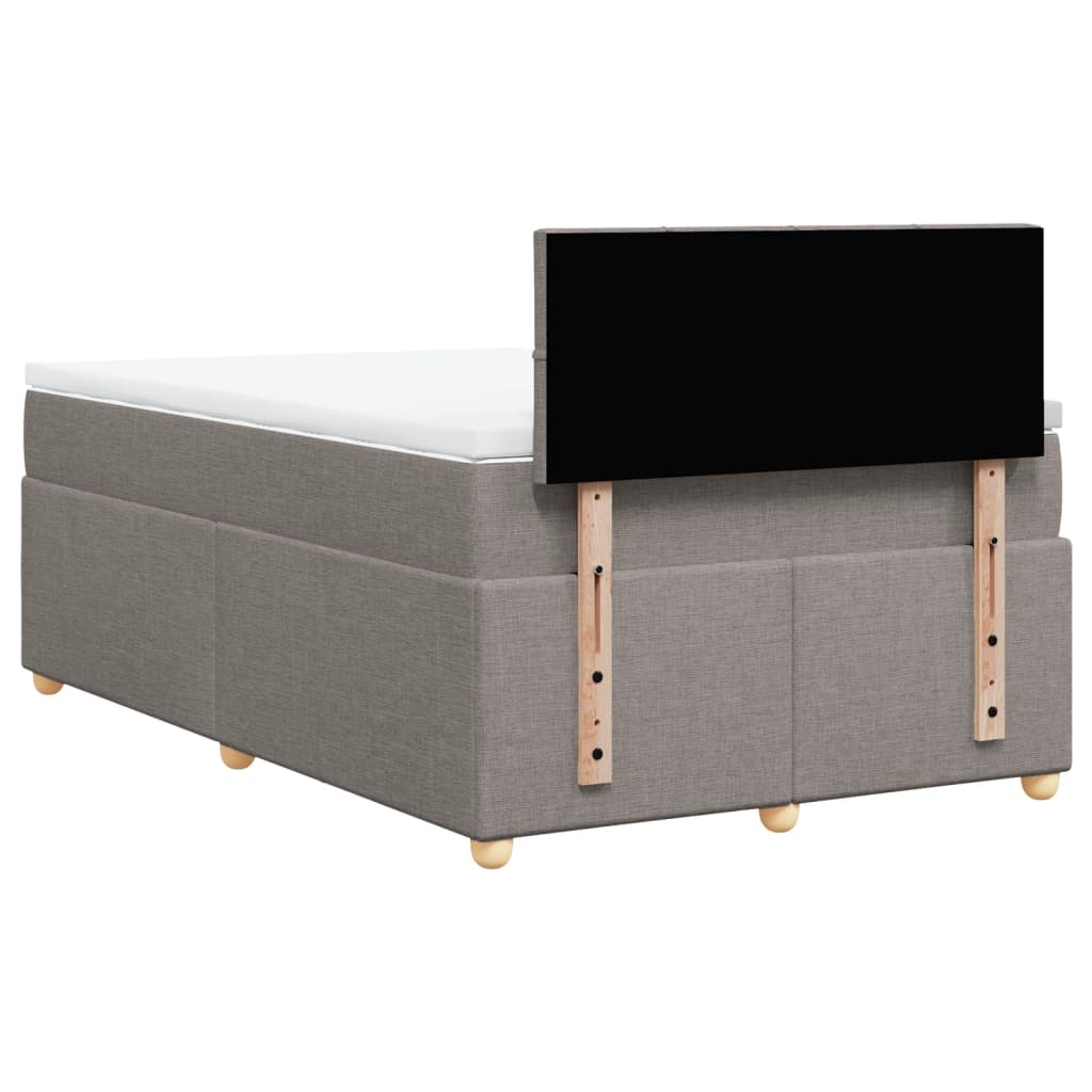 Sommier à lattes de lit avec matelas taupe 120x190 cm tissu - XIOS