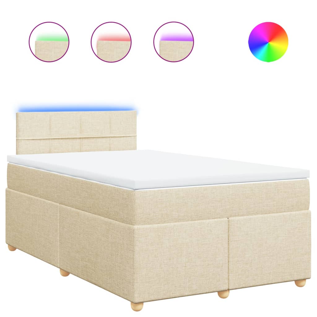 Sommier à lattes de lit avec matelas crème 120x190 cm tissu - XIOS