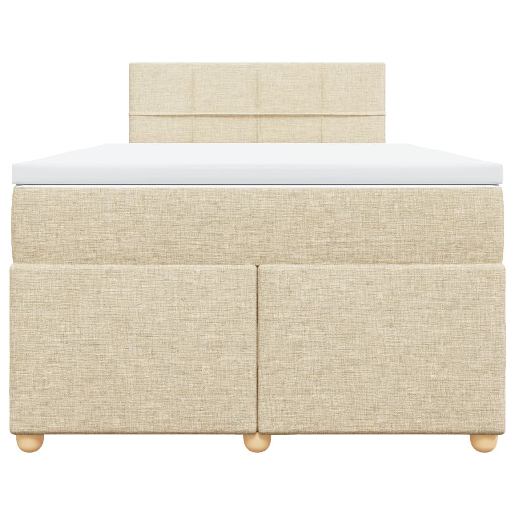 Sommier à lattes de lit avec matelas crème 120x190 cm tissu - XIOS