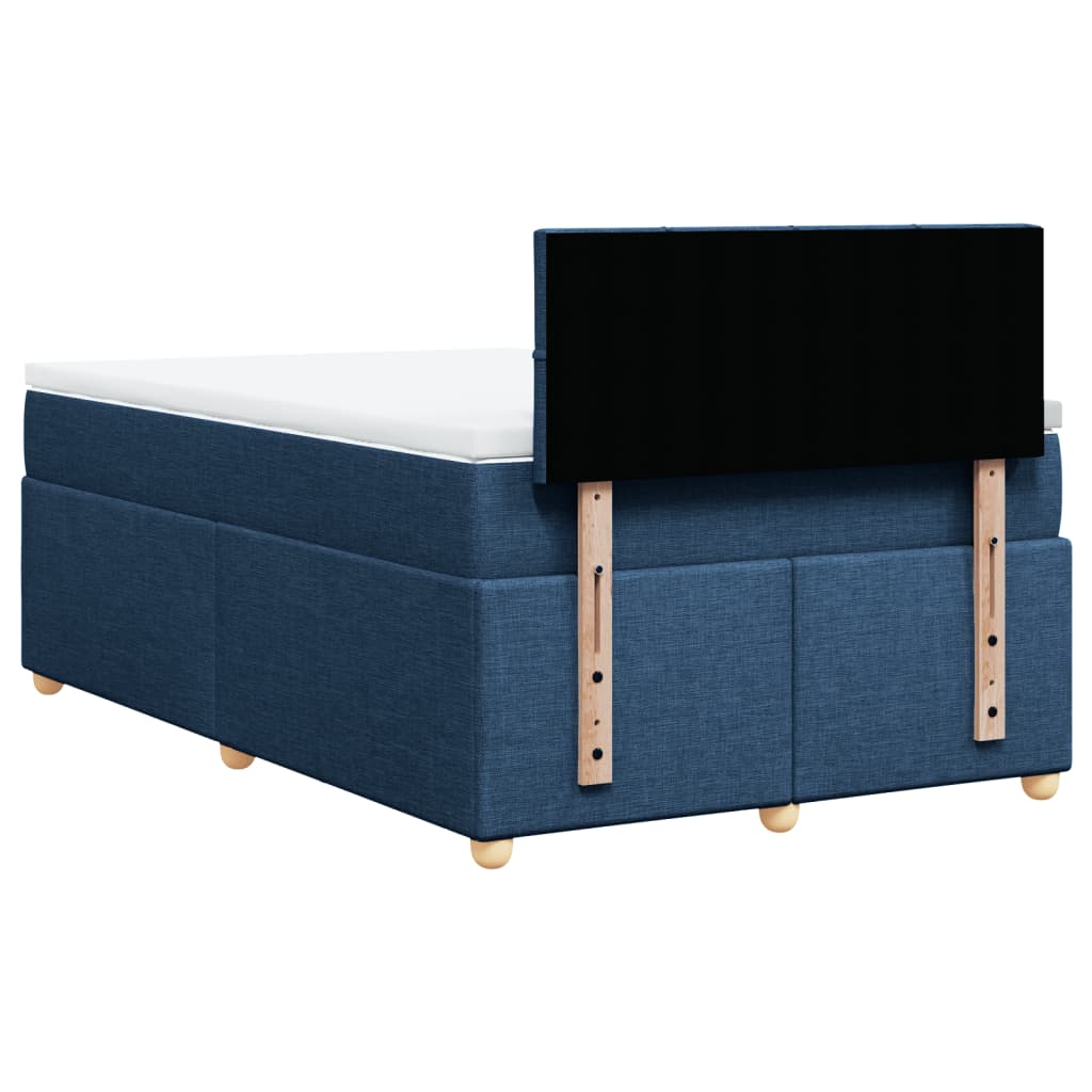 Sommier à lattes de lit avec matelas bleu 120x190 cm tissu - XIOS