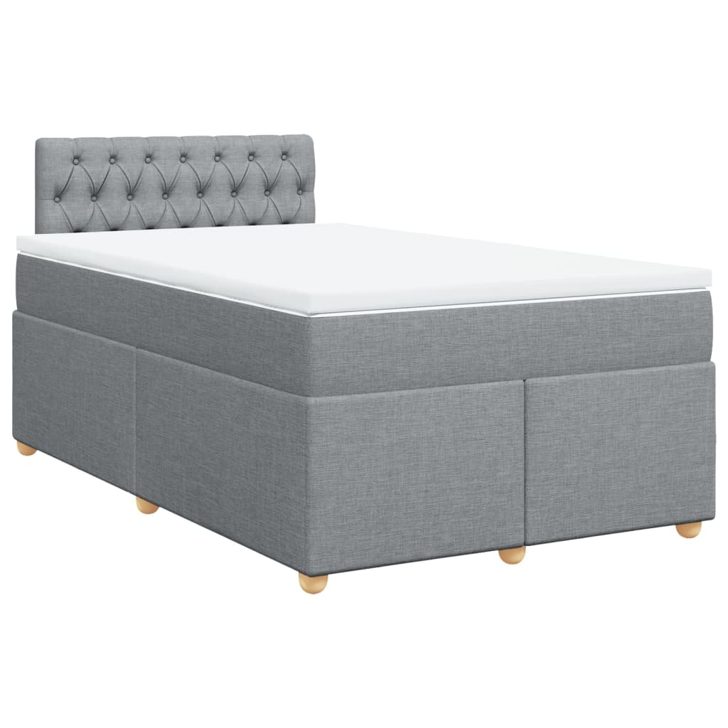 Sommier à lattes de lit et matelas gris clair 120x190 cm tissu - XIOS
