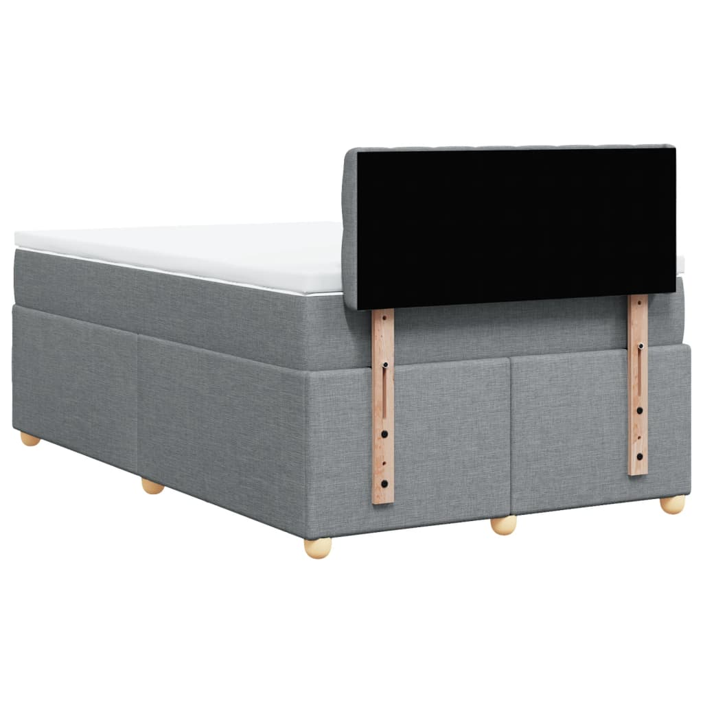 Sommier à lattes de lit et matelas gris clair 120x190 cm tissu - XIOS