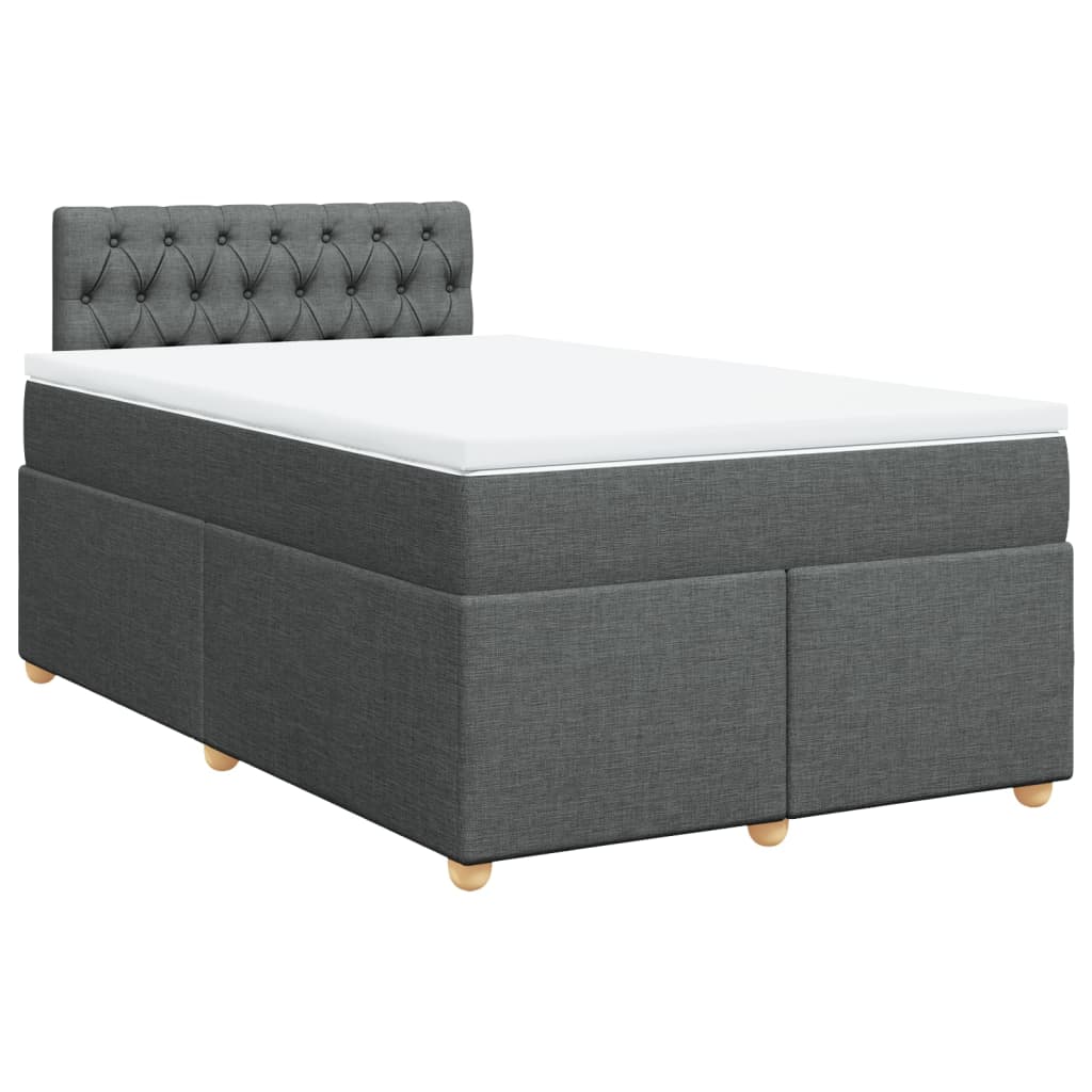 Sommier à lattes de lit avec matelas gris foncé 120x190cm tissu - XIOS