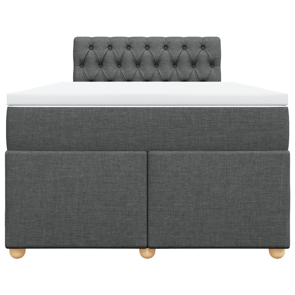 Sommier à lattes de lit avec matelas gris foncé 120x190cm tissu - XIOS