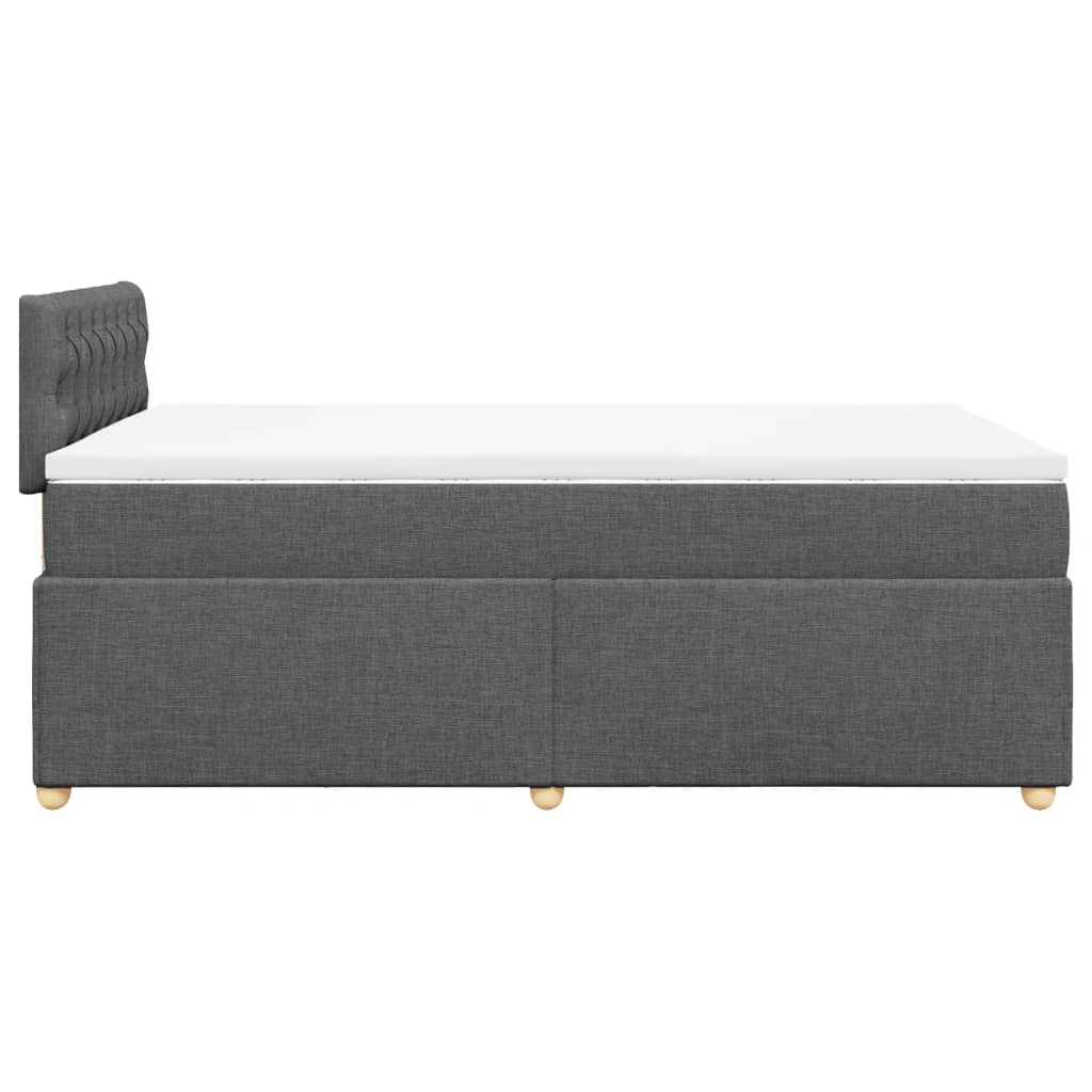 Sommier à lattes de lit avec matelas gris foncé 120x190cm tissu - XIOS