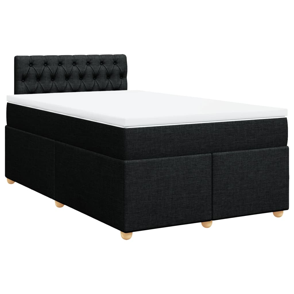 Sommier à lattes de lit avec matelas noir 120x190 cm tissu - XIOS