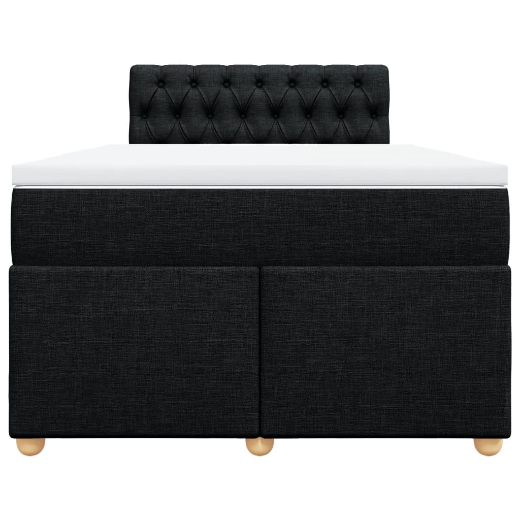 Sommier à lattes de lit avec matelas noir 120x190 cm tissu - XIOS