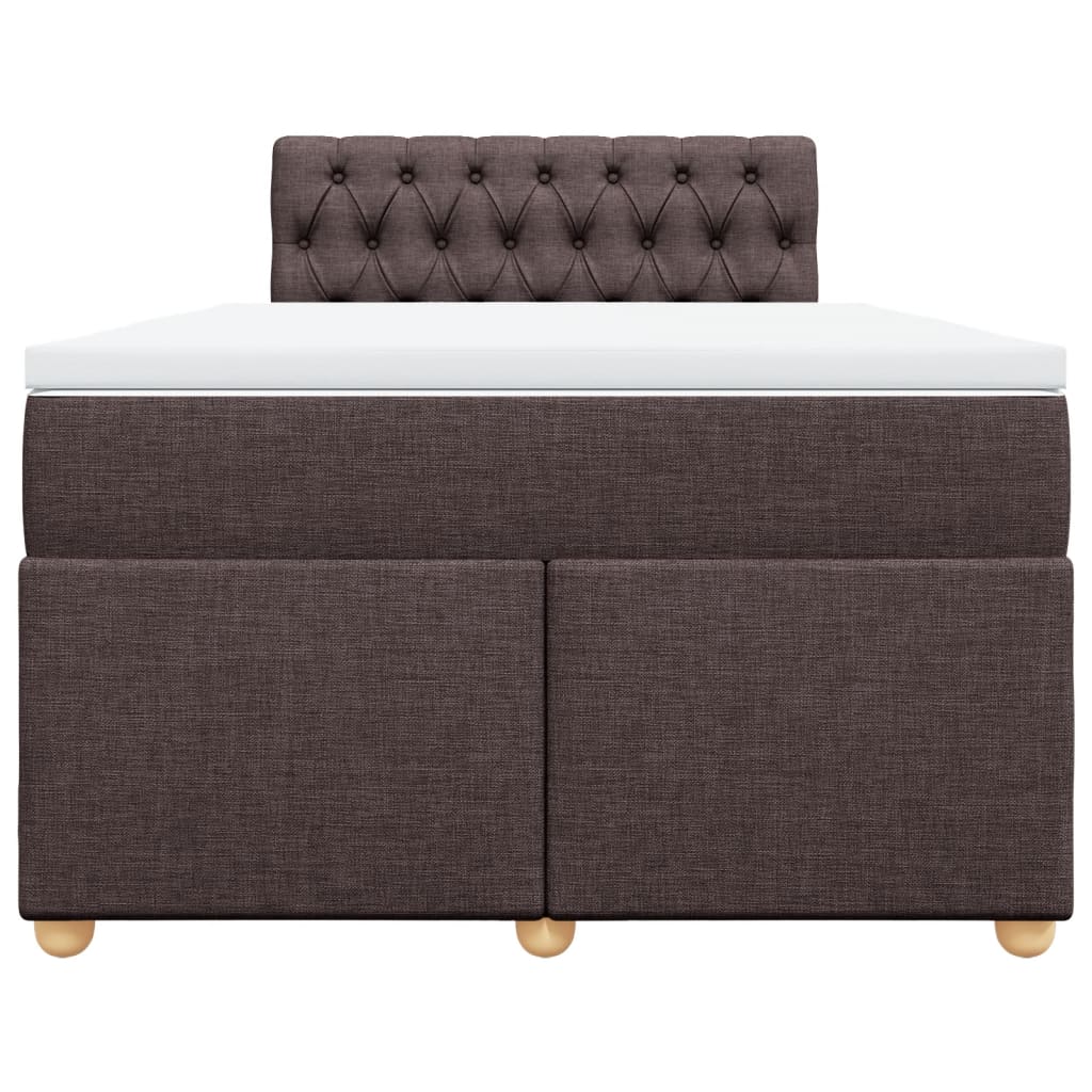 Sommier à lattes de lit et matelas marron foncé 120x190cm tissu - XIOS