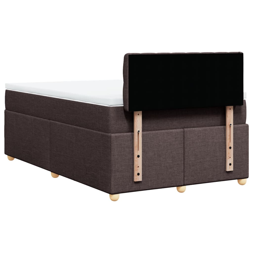 Sommier à lattes de lit et matelas marron foncé 120x190cm tissu - XIOS