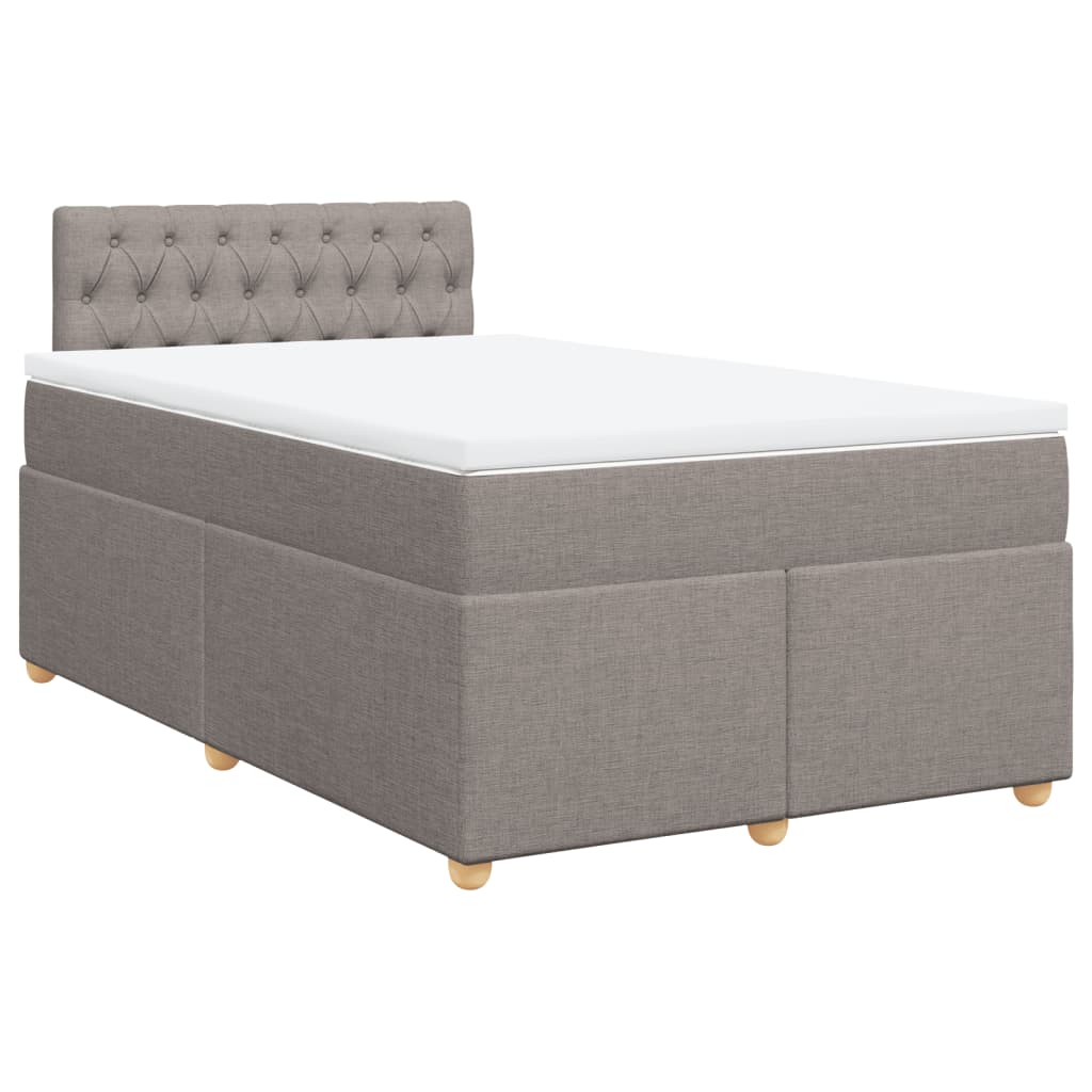 Sommier à lattes de lit avec matelas taupe 120x190 cm tissu - XIOS
