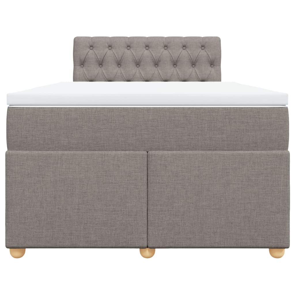 Sommier à lattes de lit avec matelas taupe 120x190 cm tissu - XIOS
