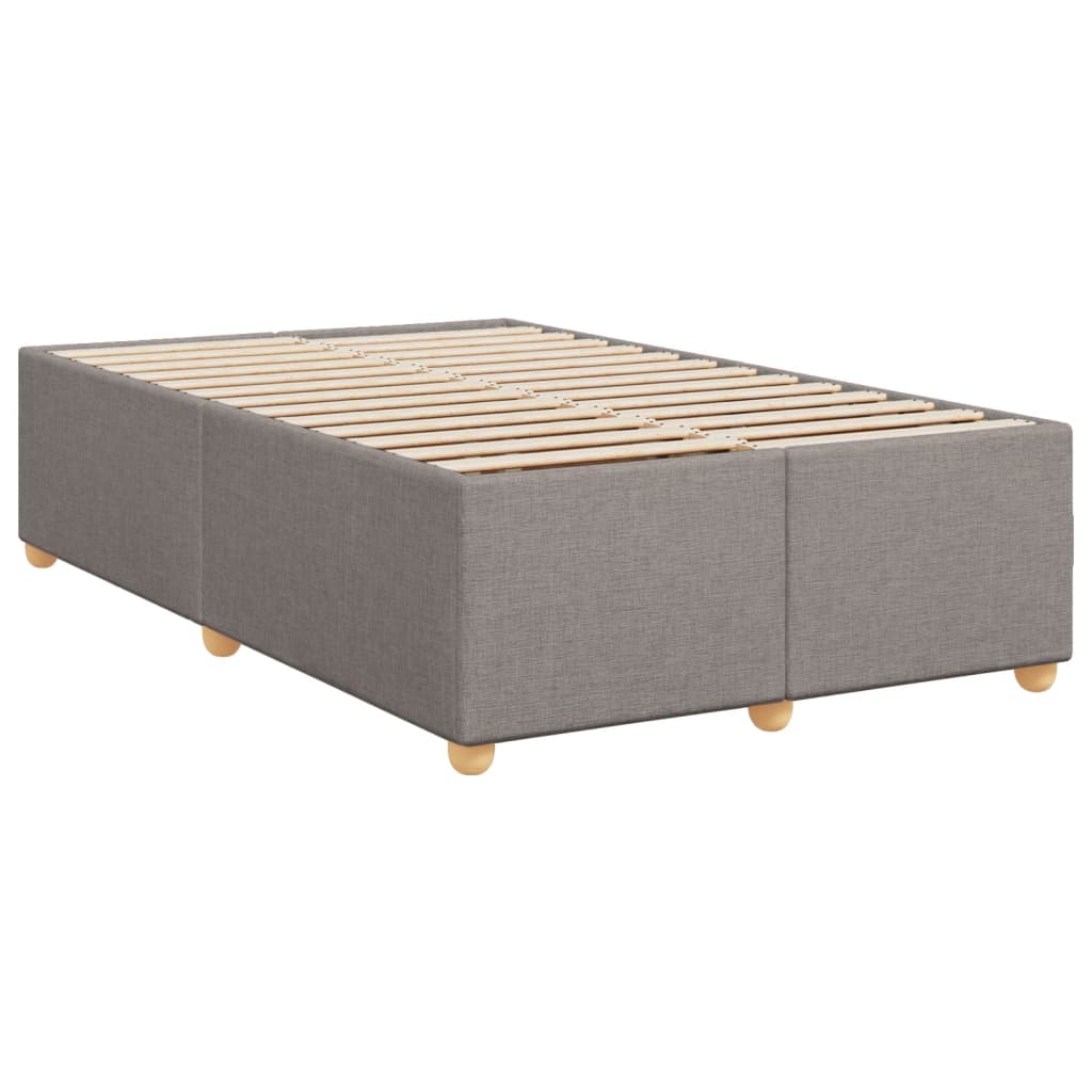 Sommier à lattes de lit avec matelas taupe 120x190 cm tissu - XIOS