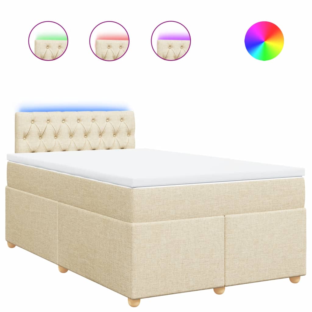 Sommier à lattes de lit avec matelas crème 120x190 cm tissu - XIOS