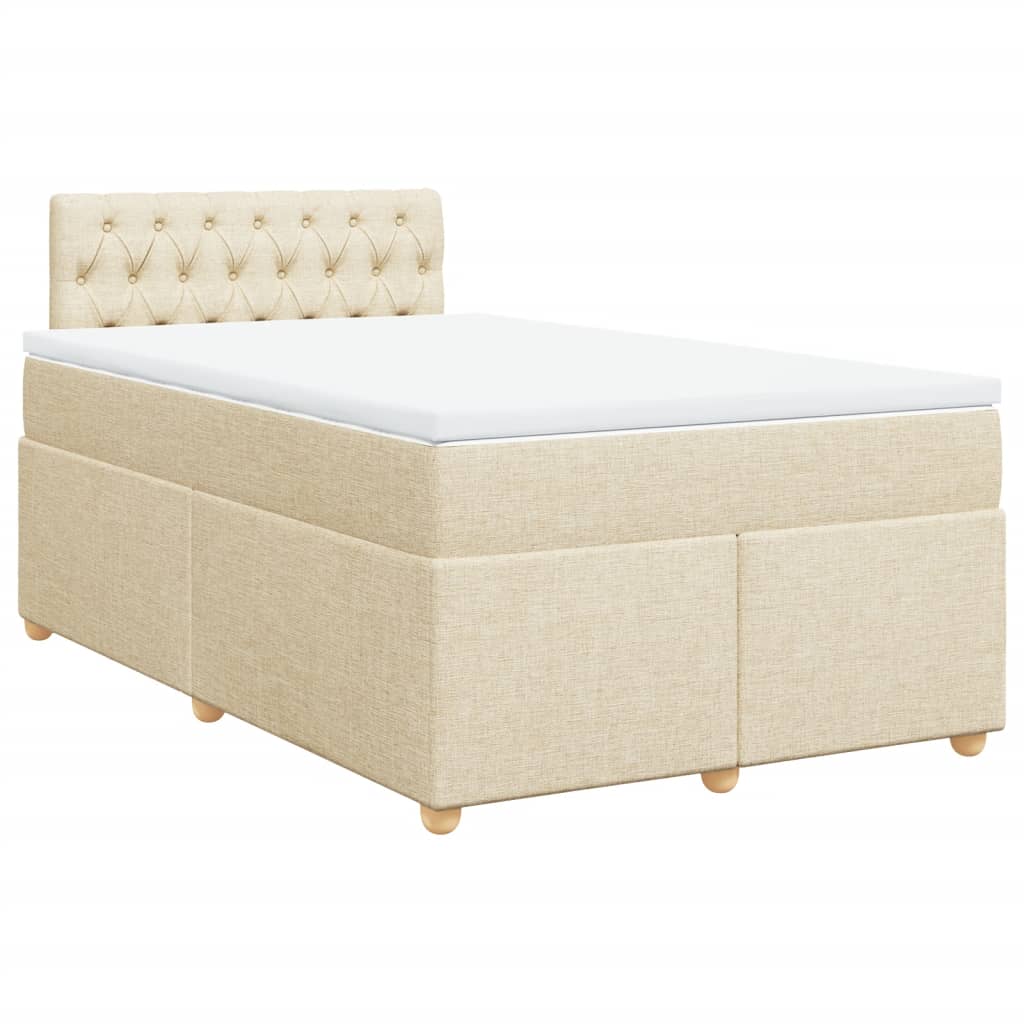 Sommier à lattes de lit avec matelas crème 120x190 cm tissu - XIOS