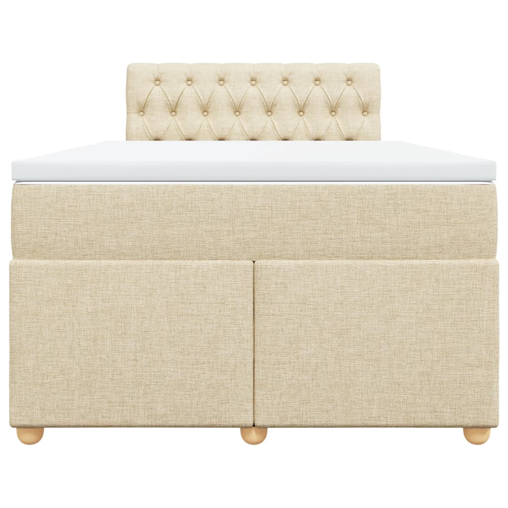 Sommier à lattes de lit avec matelas crème 120x190 cm tissu - XIOS