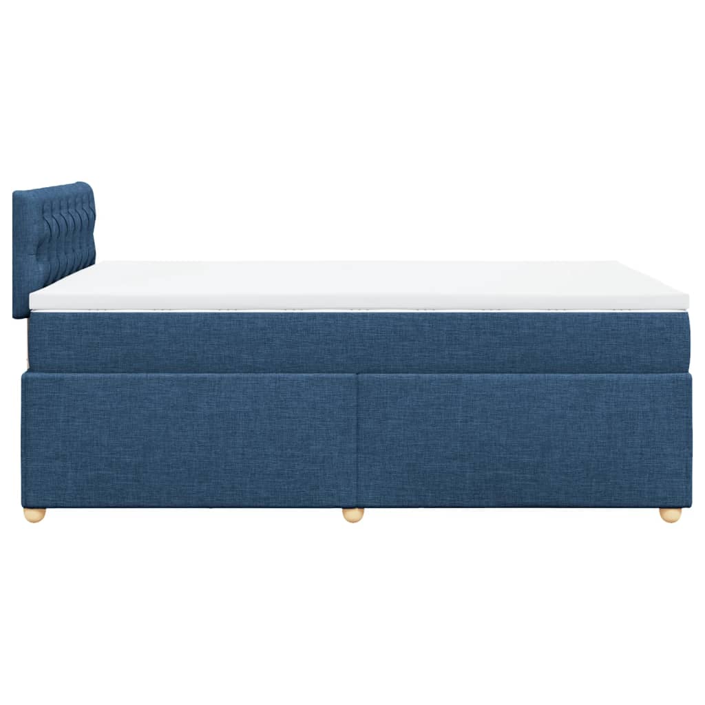 Sommier à lattes de lit avec matelas bleu 120x190 cm tissu - XIOS