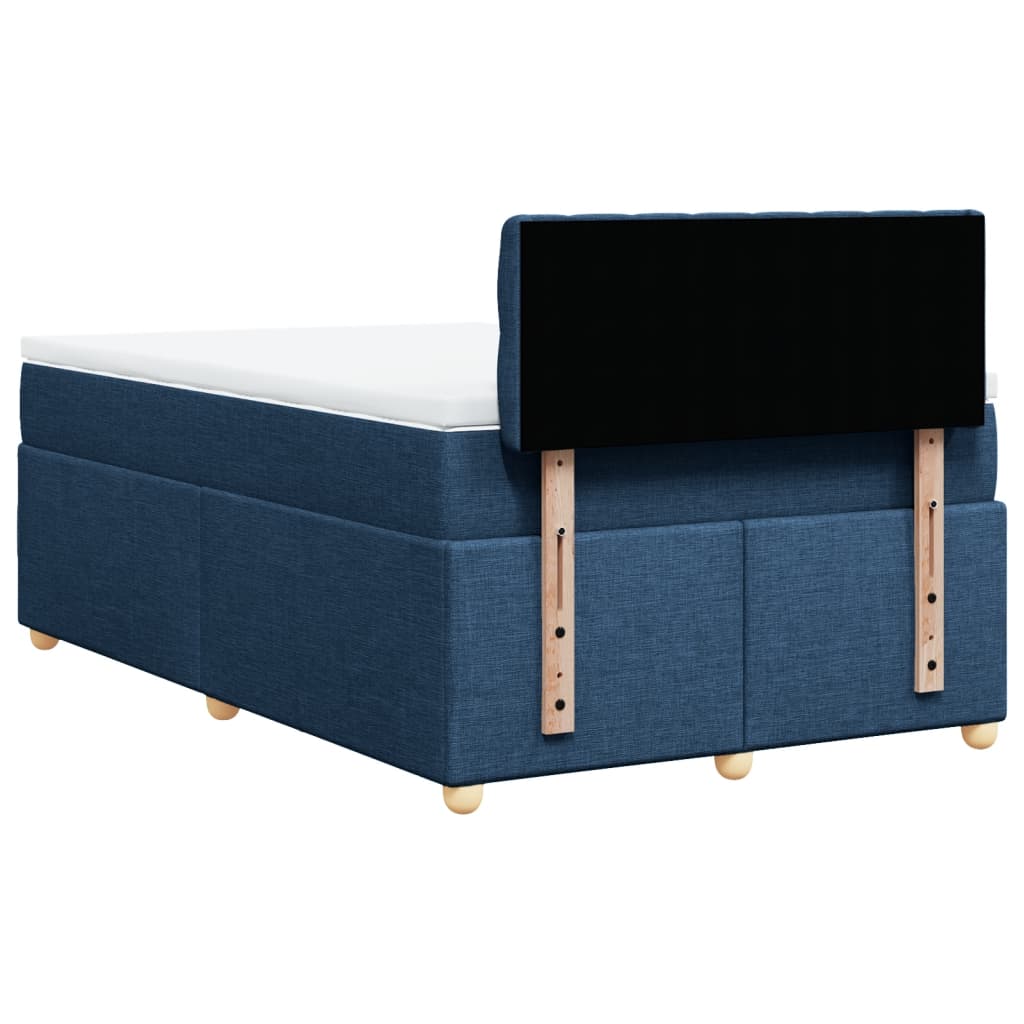 Sommier à lattes de lit avec matelas bleu 120x190 cm tissu - XIOS