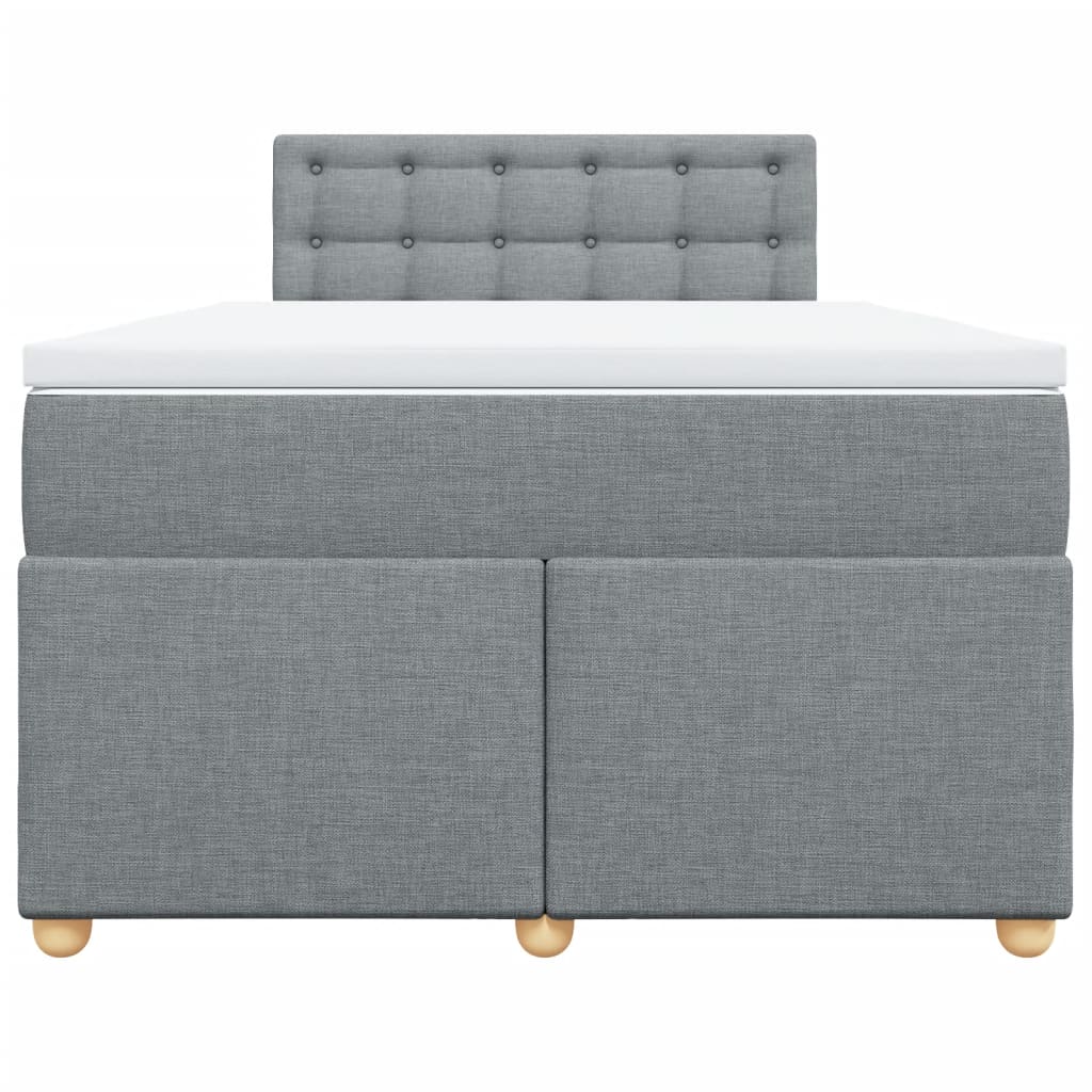 Sommier à lattes de lit et matelas gris clair 120x190 cm tissu - XIOS
