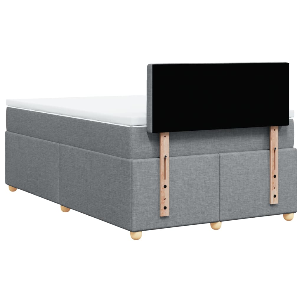 Sommier à lattes de lit et matelas gris clair 120x190 cm tissu - XIOS