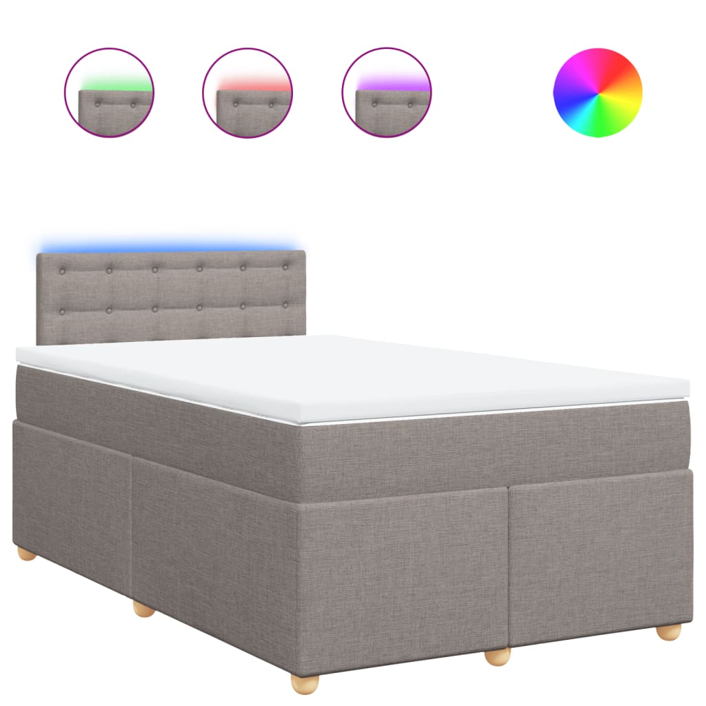 Sommier à lattes de lit avec matelas taupe 120x190 cm tissu - XIOS
