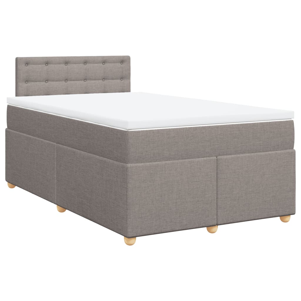 Sommier à lattes de lit avec matelas taupe 120x190 cm tissu - XIOS