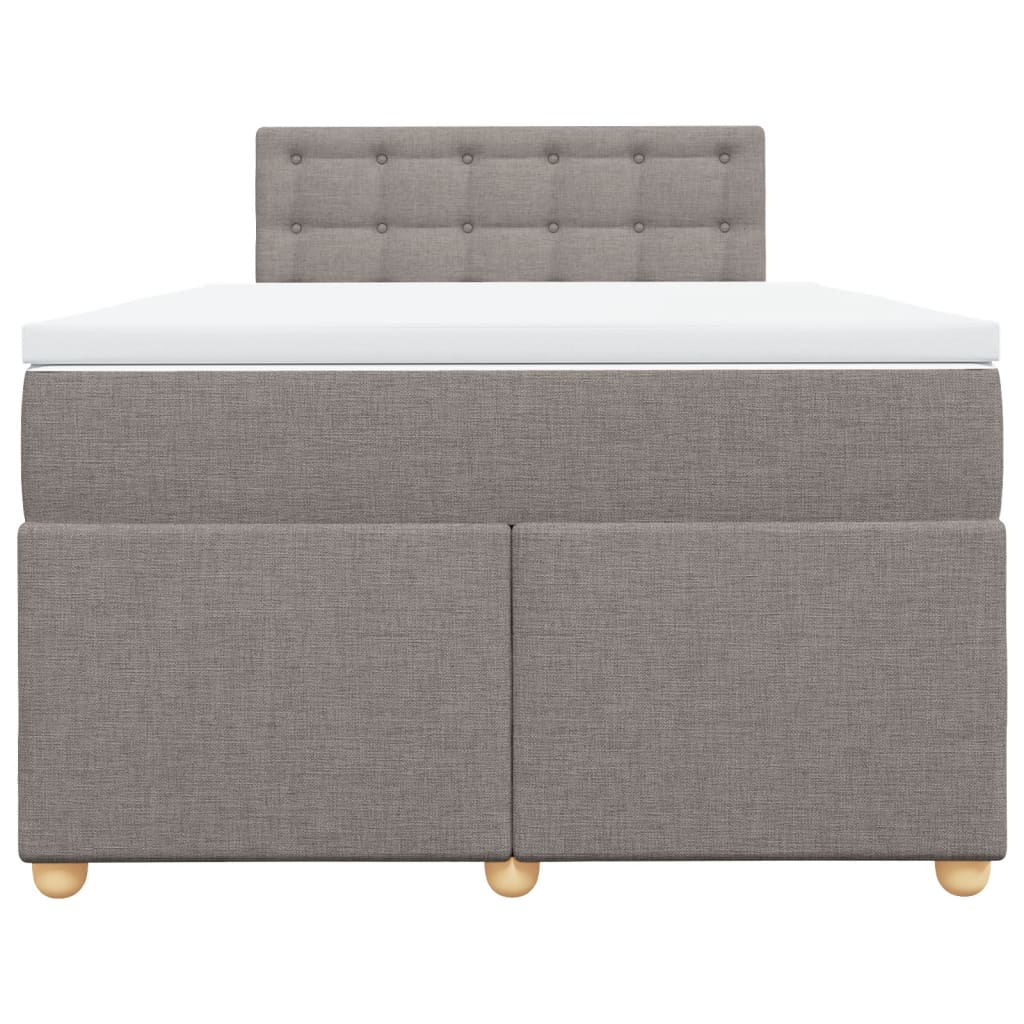 Sommier à lattes de lit avec matelas taupe 120x190 cm tissu - XIOS