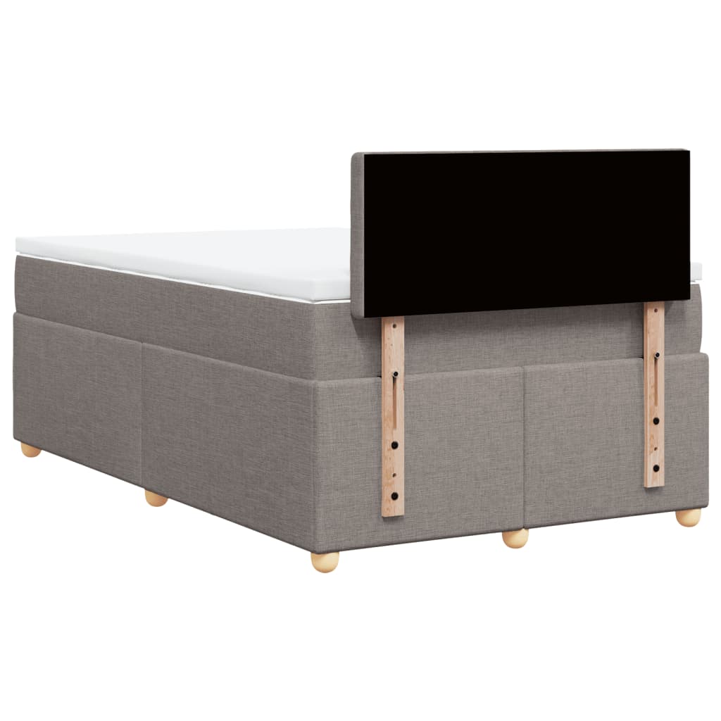 Sommier à lattes de lit avec matelas taupe 120x190 cm tissu - XIOS