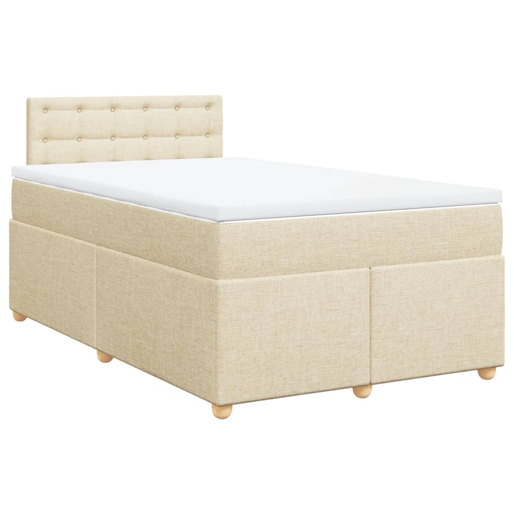 Sommier à lattes de lit avec matelas crème 120x190 cm tissu - XIOS