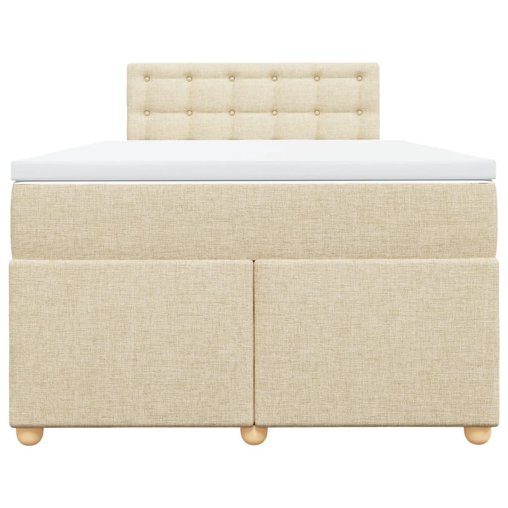Sommier à lattes de lit avec matelas crème 120x190 cm tissu - XIOS