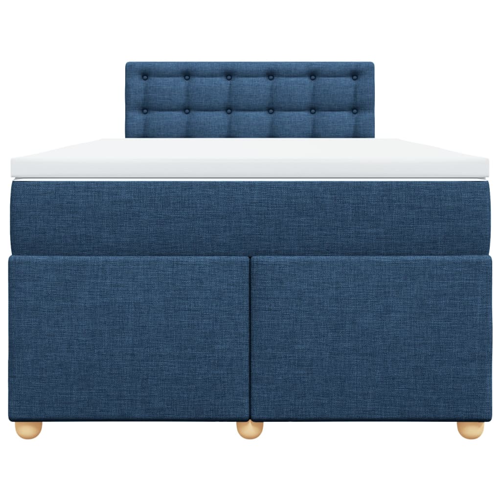 Sommier à lattes de lit avec matelas bleu 120x190 cm tissu - XIOS