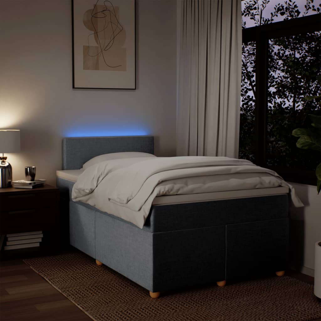 Sommier à lattes de lit avec matelas Gris clair 120x200cm Tissu - XIOS