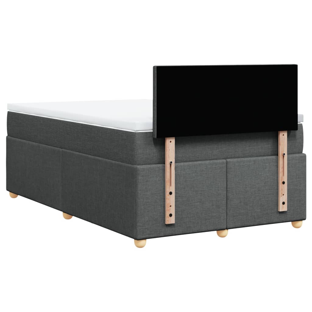 Sommier à lattes de lit avec matelas Gris foncé 120x200cm Tissu - XIOS