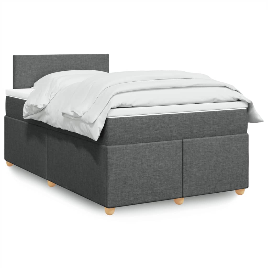 Sommier à lattes de lit avec matelas Gris foncé 120x200cm Tissu - XIOS