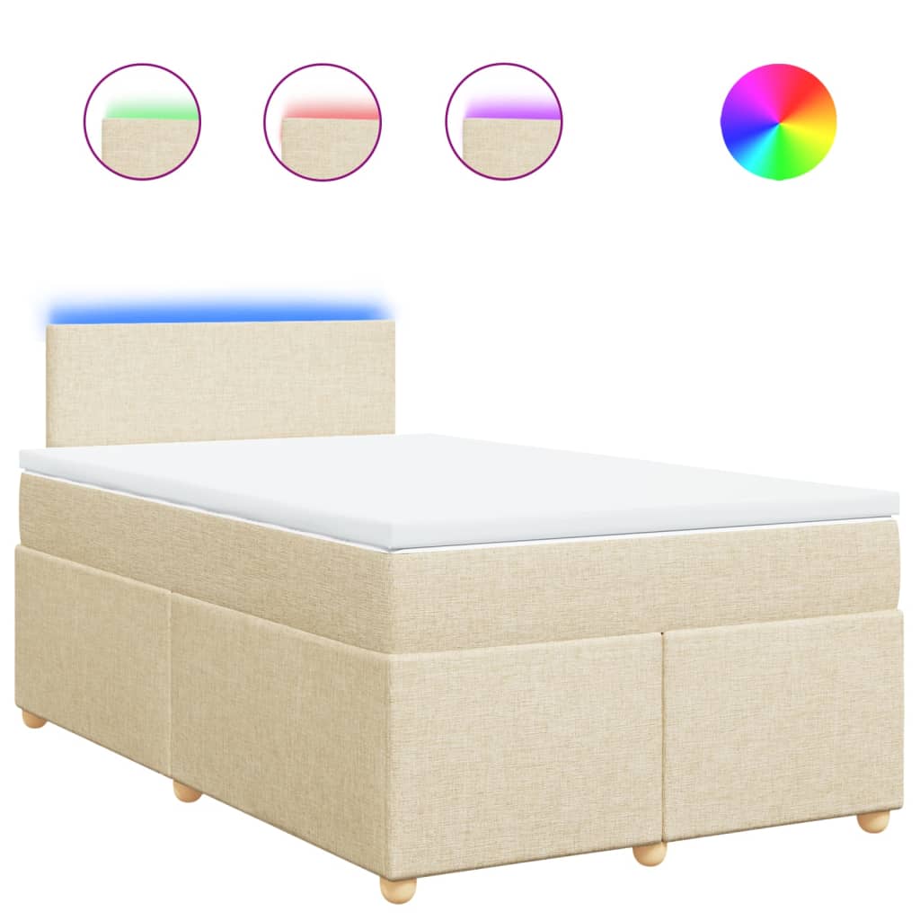 Sommier à lattes de lit avec matelas Crème 120x200 cm Tissu - XIOS