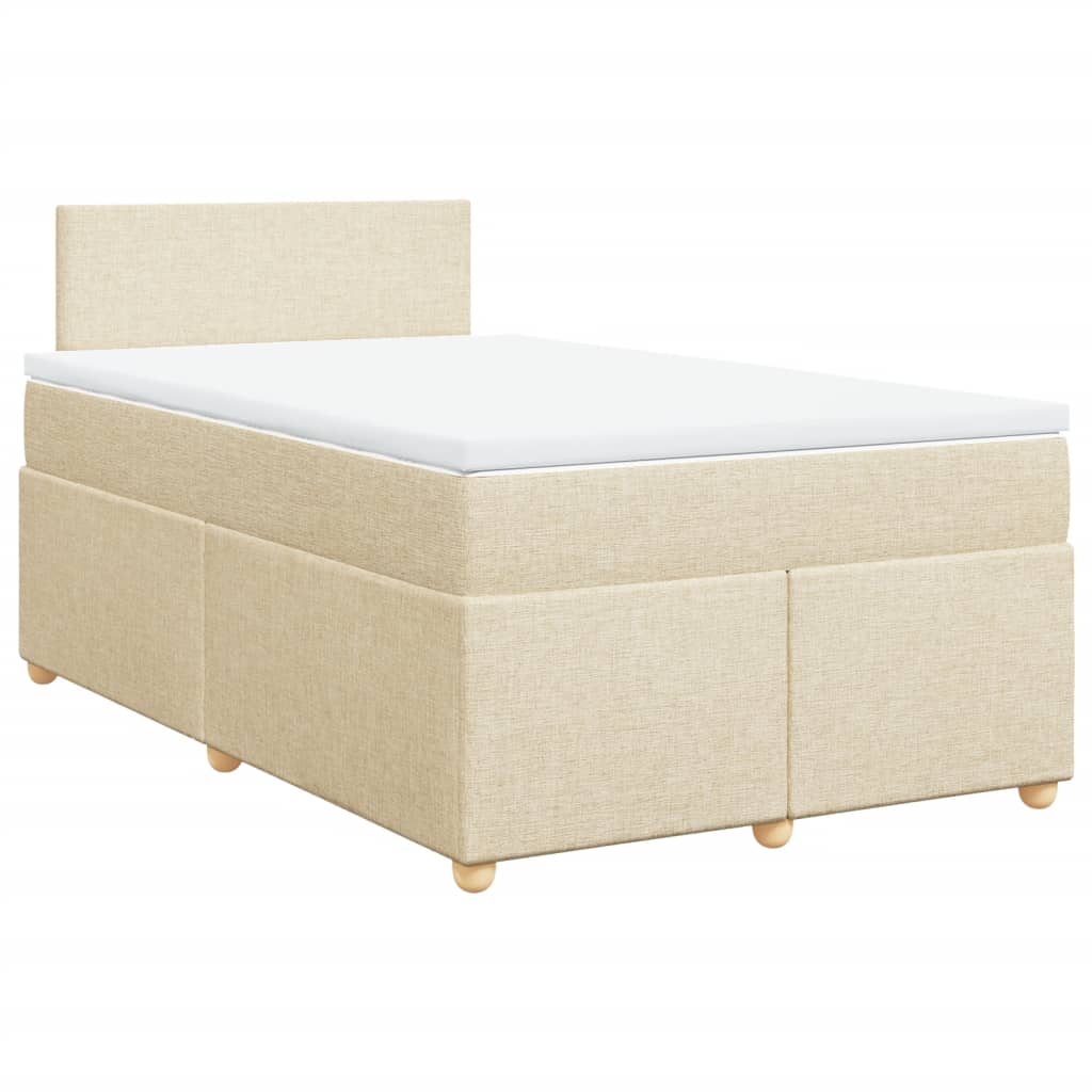 Sommier à lattes de lit avec matelas Crème 120x200 cm Tissu - XIOS