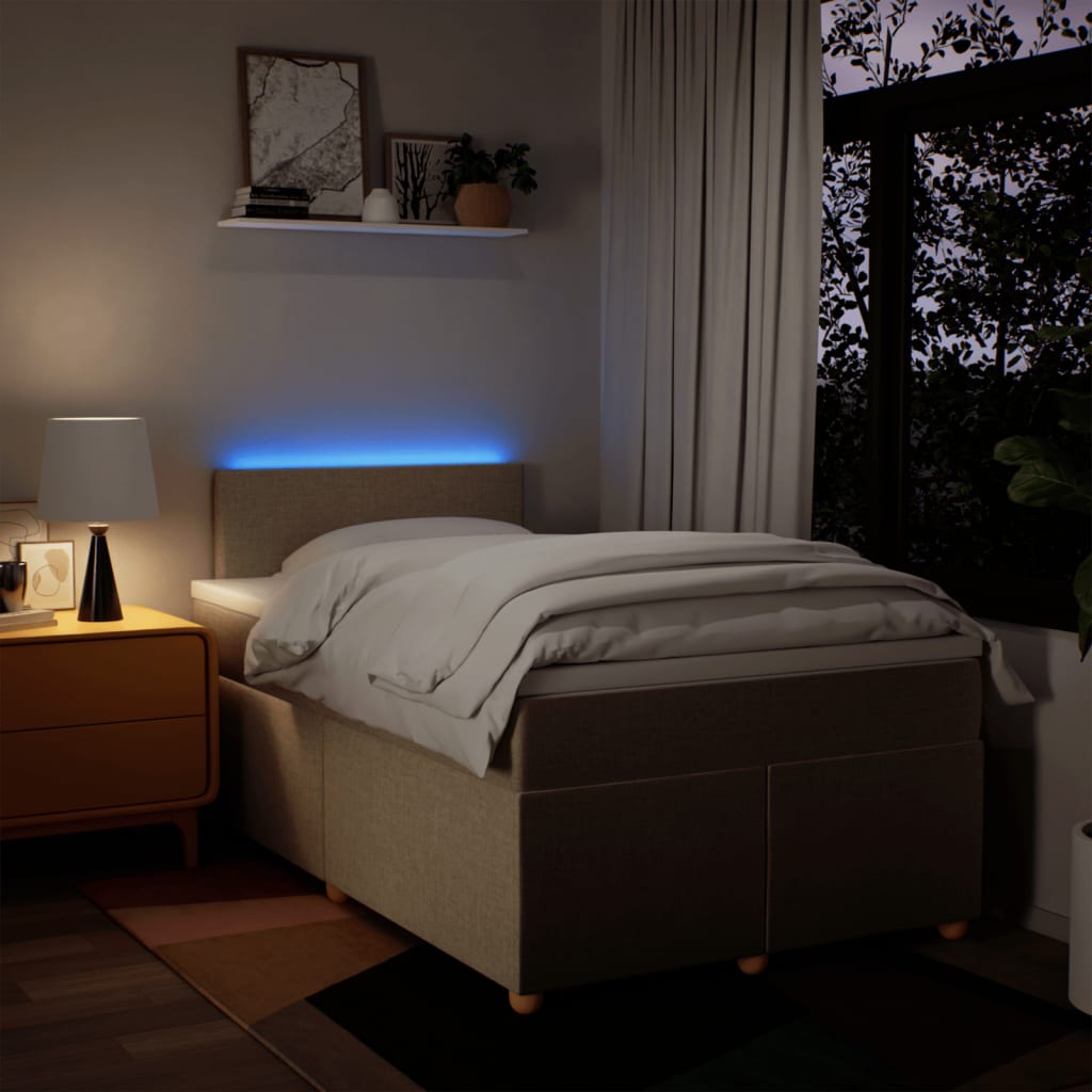 Sommier à lattes de lit avec matelas Crème 120x200 cm Tissu - XIOS