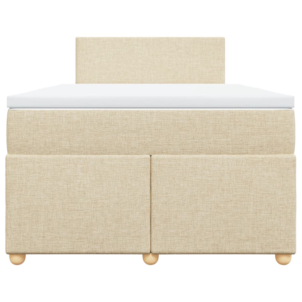 Sommier à lattes de lit avec matelas Crème 120x200 cm Tissu - XIOS