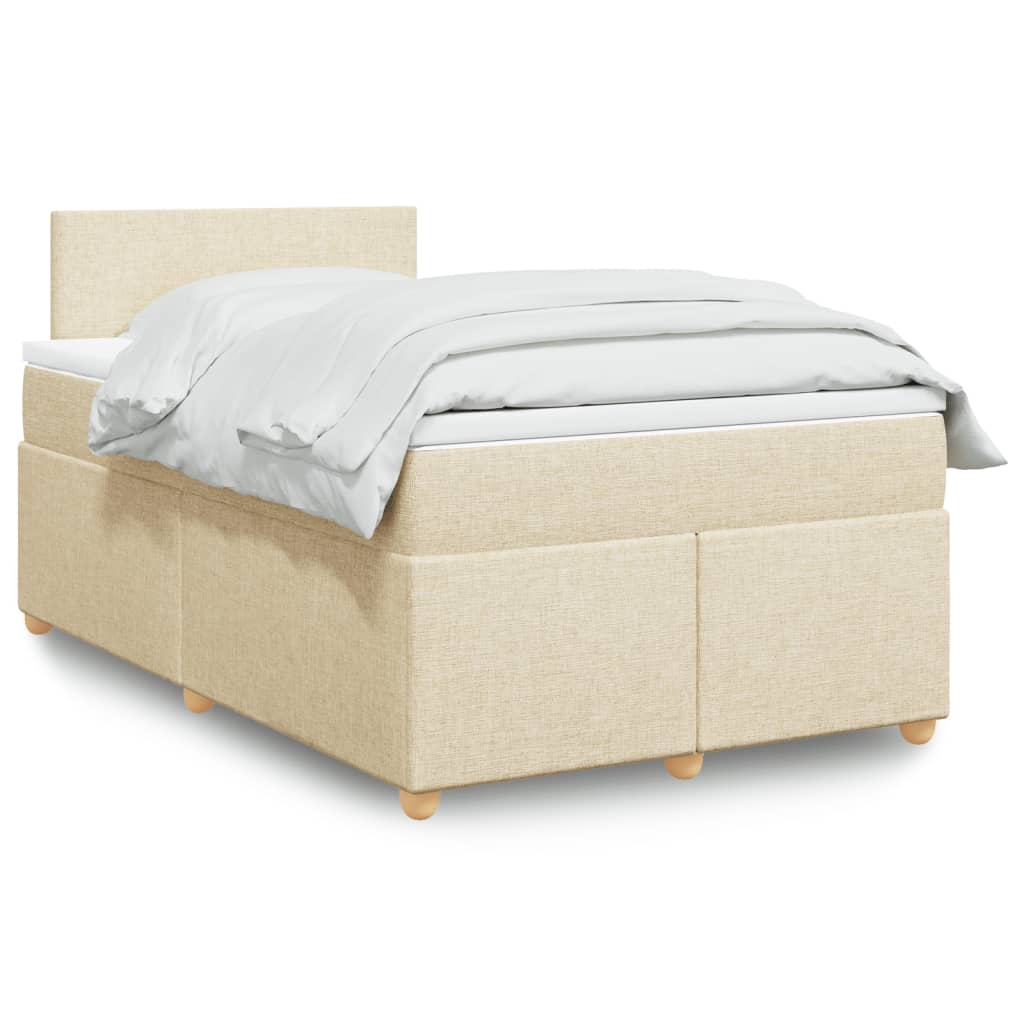 Sommier à lattes de lit avec matelas Crème 120x200 cm Tissu - XIOS