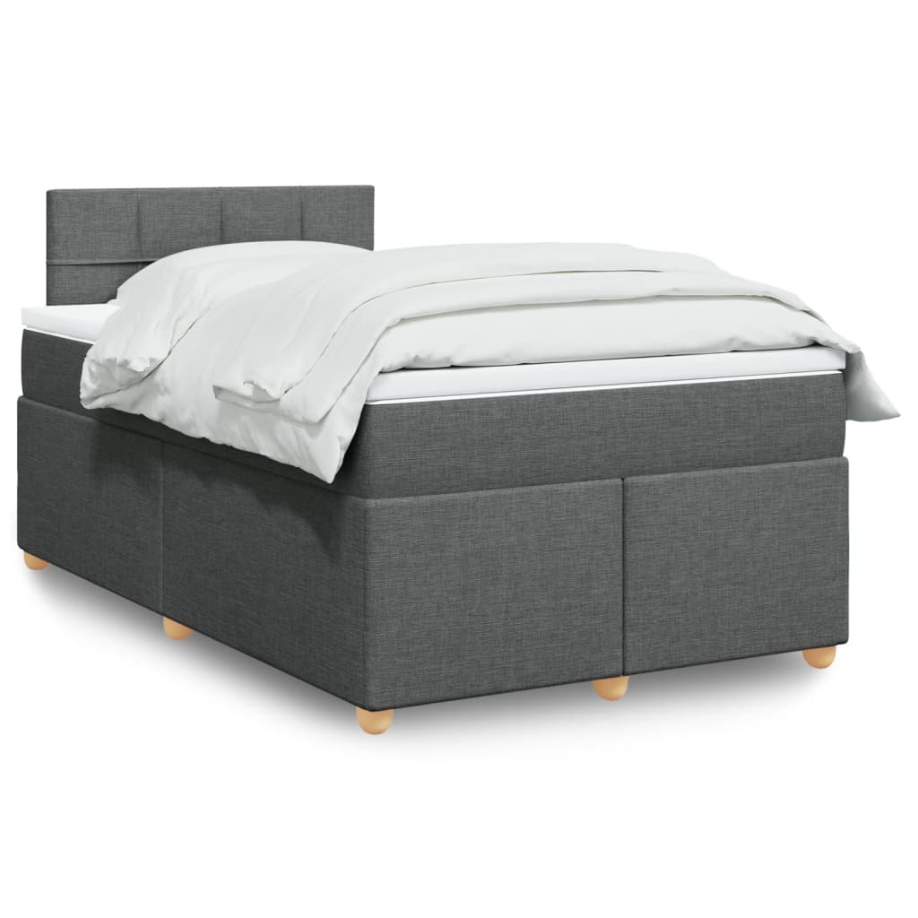 Sommier à lattes de lit avec matelas Gris foncé 120x200cm Tissu - XIOS